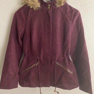 Windsor Women's Burgundy Jacket Peacoat